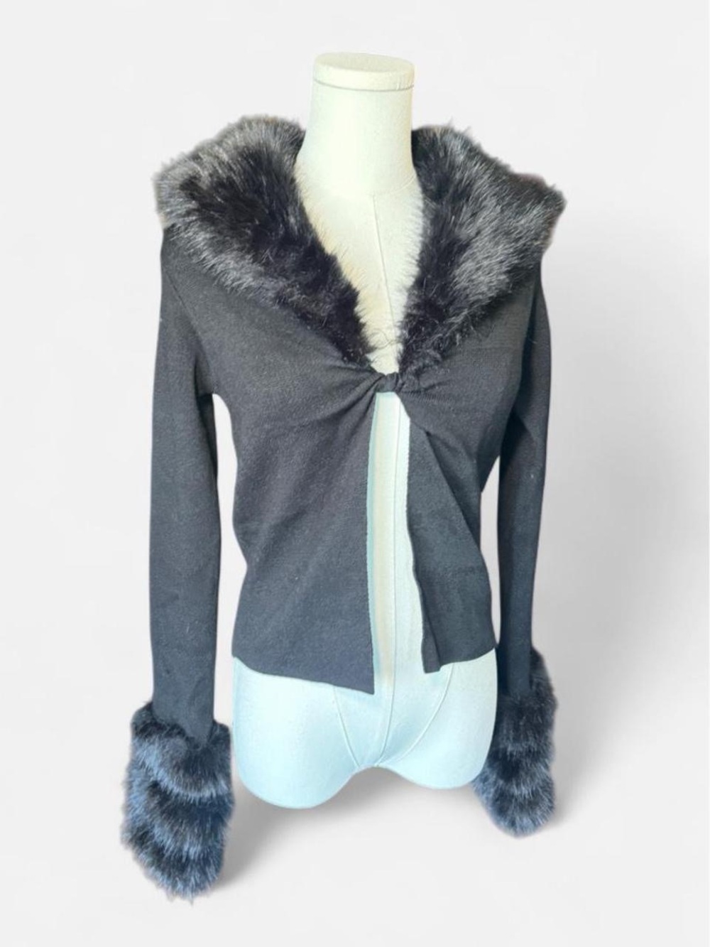 Dollskill Current Mood Touches of Glam Faux Fur Cardigan